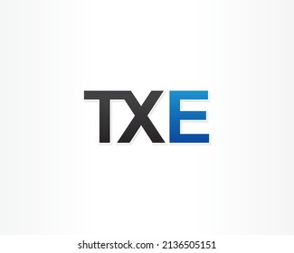 Simple TXE initial letter concept design logo