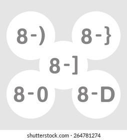 Simple typed smiley collection GEEK