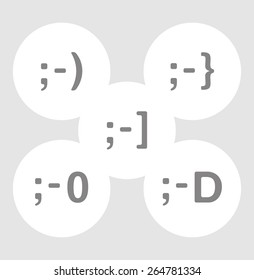 Simple typed smiley collection WINK