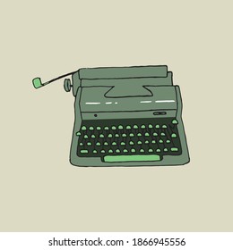 Simple typewriter Doodle vector illustration for sticker design, art print,etc.