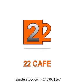 Simple typhography twenty two as a mug for your cafe logo design. vector illustration.