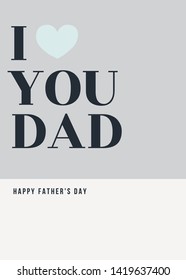 Simple typographic design greeting card template for Father's Day.