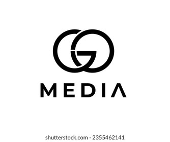 Simple Typographic GO Letter Logo Design Template