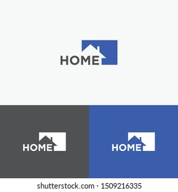 simple typographic logo from the word house
