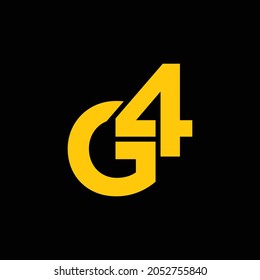 simple typography 4G vector logo