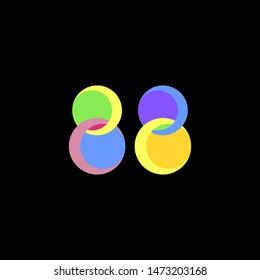 simple typography 88 full color vector logo
