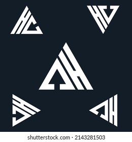 simple typography ah triangle style vector logo