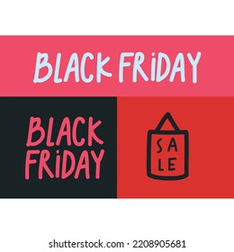simple typography black friday with lettering style and simple illustration is suitable for design needs.