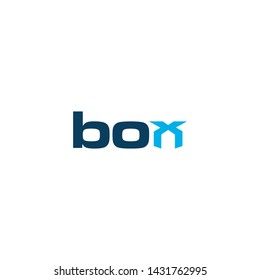 simple typography box vector logo