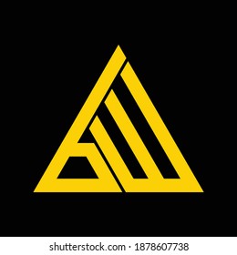 simple typography bw triangle style vector logo