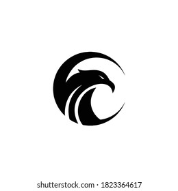 simple typography C eagle vector logo