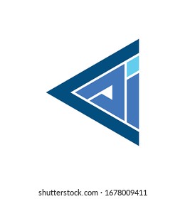 simple typography CAI triangle vector logo