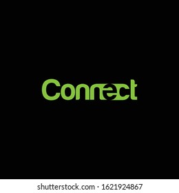 simple typography connect vector logo