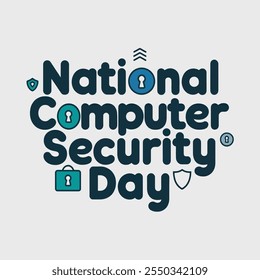  Un diseño tipográfico simple del Día Nacional de la Seguridad Informática.