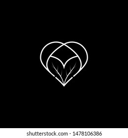 simple typography font A or love nature style vector logo
