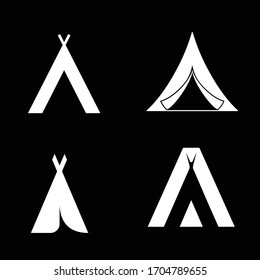 simple typography font A with tent style vector logo