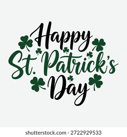 Una tipografía simple de Happy ST. Patrick's Day Vector Diseño de camiseta.