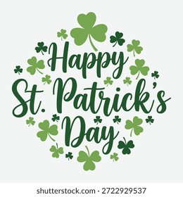 Una tipografía simple de Happy ST. Patrick's Day Vector Diseño de camiseta.