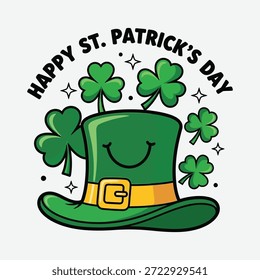 Una tipografía simple de Happy ST. Patrick's Day Vector Diseño de camiseta.