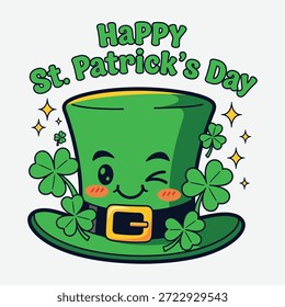 Una tipografía simple de Happy ST. Patrick's Day Vector Diseño de camiseta.