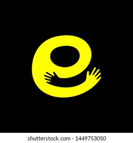 simple typography hug E vector logo