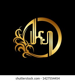 simple typography K Luxurious type vector logo