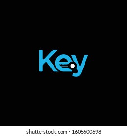 simple typography key vector logo