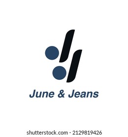 Simple Typography Logo for Denim or Jeans Brand With June Name