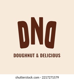Simple Typography Logo for Doughnut or donut Brand With DND Name or Doughnut n Delicious Name