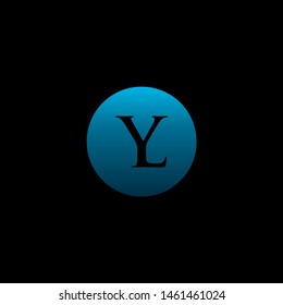 simple typography LY circle vector logo