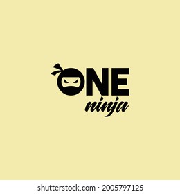 simple Typography number black ninja