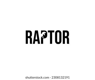 Simple Typography Raptor Logo Design Template