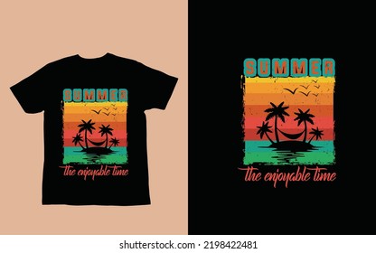 diseño de camisetas de verano estilo tipográfico simple 

