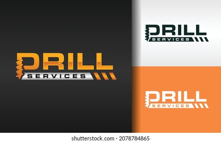 simple typography text drill logo