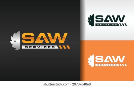 simple typography text saw logo