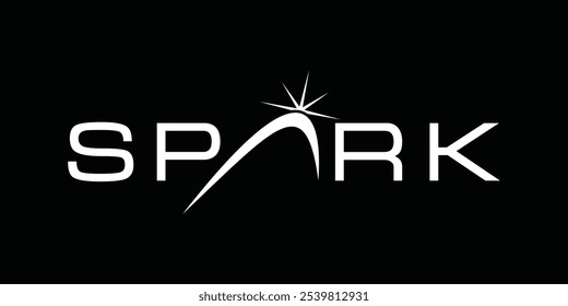 Simple Typography Text Spark, Design Logo Inspiration.