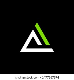 simple typography triangle ae vector logo