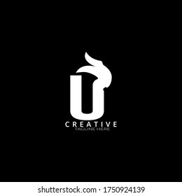 Diseño sencillo de logotipo de letra U. EPS vectorial 10.