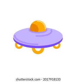 Simple UFO flat design vector illustration. Best use for astronomy or outer space design.