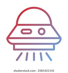 Simple UFO icon in gradient vector isolated