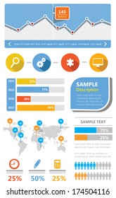 Simple UI kit flat infographic elements