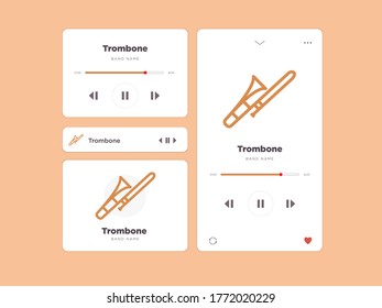Einfaches UI-Musikdesign, begleitet von Posaunensymbol