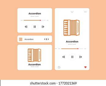 Simple UI music design, accompanied by accordion icon