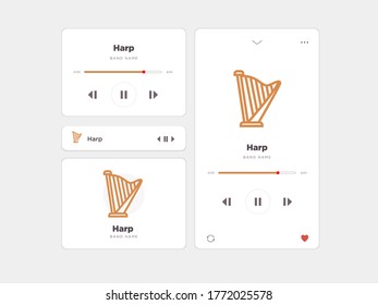 Simple UI music design, accompanied by Harp icon