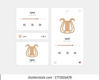 Diseño sencillo de música de interfaz de usuario, acompañado del icono de Lyre