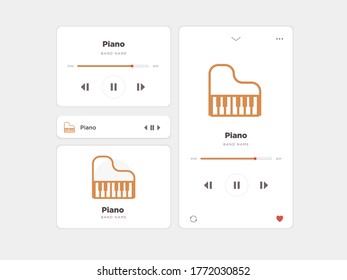 Simple UI music design, accompanied by Piano icon