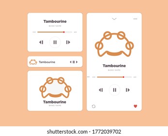Diseño sencillo de música de interfaz de usuario, acompañado de un icono de tambourine