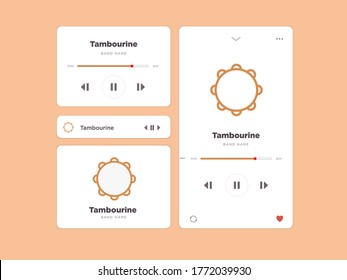 Diseño sencillo de música de interfaz de usuario, acompañado de un icono de tambourine