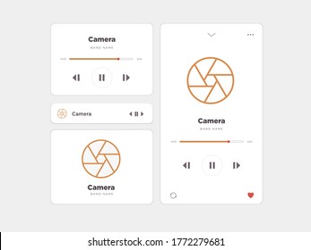 Einfaches UI-Musikdesign, begleitet von Kamerasymbolen