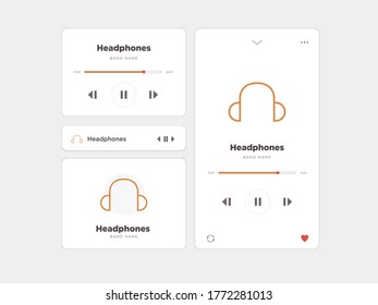 Simple UI music design, accompanied by Headphones icons